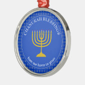 CHANUKAH BLESSINGS | Menorah | Hanukkah Ornament Aus Metall (Links)