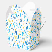 Chanukah Candles Burning White Blue Gold Geschenkschachtel (Geöffnet)