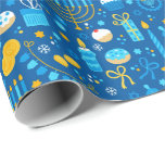 Chanukah Celebrating Gelt Jewish Stars Snowflakes Geschenkpapier<br><div class="desc">Fügen Sie etwas Ferienfarbe und funkeln Sie mit diesem lustigen Chanukah Packpapier-Design. Geeignet für Kinder oder Erwachsene, Unternehmen oder Familie Geschenkverpackung Bedürfnisse. Es gibt koordinierende Geschenktaschen, Papiertücher und Band für einen kompletten Chanukah-Look, oder Sie können mischen und mit unseren anderen Chanukah Packpapier Muster. Dieses Design ist in blau, weiß und...</div>