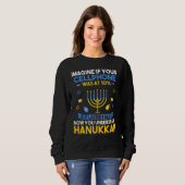 Chanukah Cellphone Menorah Hanukkah Ugly Hanukkah  Sweatshirt (Vorne ganz)
