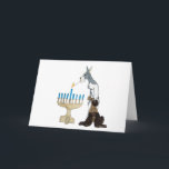 chanukah (Chanukka) Karte<br><div class="desc">chanukah (Chanukka) Karte Schnauzer s, der das menorah beleuchtet</div>