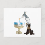 chanukah (Chanukka) Karte<br><div class="desc">chanukah (Chanukka) Karte Schnauzer s,  der das menorah beleuchtet</div>