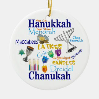 Chanukah Collage/Licht der Lichter Keramik Ornament