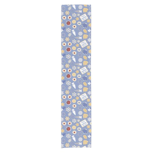 Chanukah Cookie Party Kurzer Tischläufer (Vorderseite)