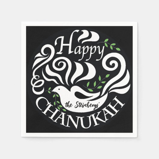 Chanukah Dove Serviette (Vorderseite)