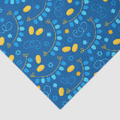 Chanukah Dreidel Banners Gelt Gift Blue Seidenpapier (Ausschnitt)