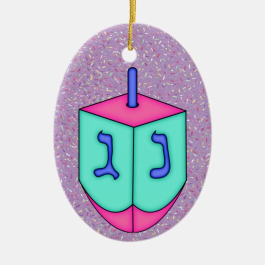 Chanukah Dreidel Keramik Ornament (Vorne)
