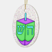 Chanukah Dreidel Keramikornament (Links)
