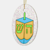 Chanukah Dreidel Keramikornament (Links)