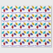 Chanukah dreidels geschenkpapier (Flach)