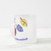 Chanukah Dreidels Mattglastasse (Vorderseite Links)