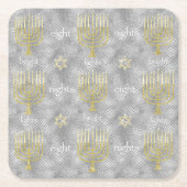 Chanukah Elegant Menorahs Rechteckiger Pappuntersetzer (Vorderseite)