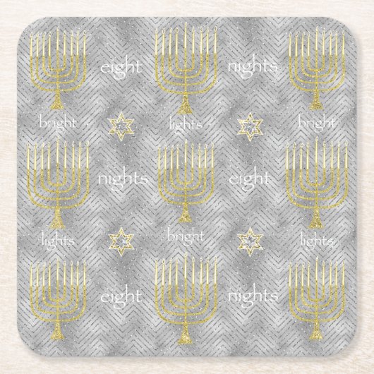 Chanukah Elegant Menorahs Rechteckiger Pappuntersetzer (Vorderseite)