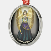 Chanukah Engel Silbernes Ornament (Links)