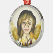 Chanukah Engel Silbernes Ornament (Links)