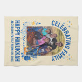 Chanukah FAMILY WIEDERSEHEN Custom Foto Name HANUK Geschirrtuch (Horizontal)