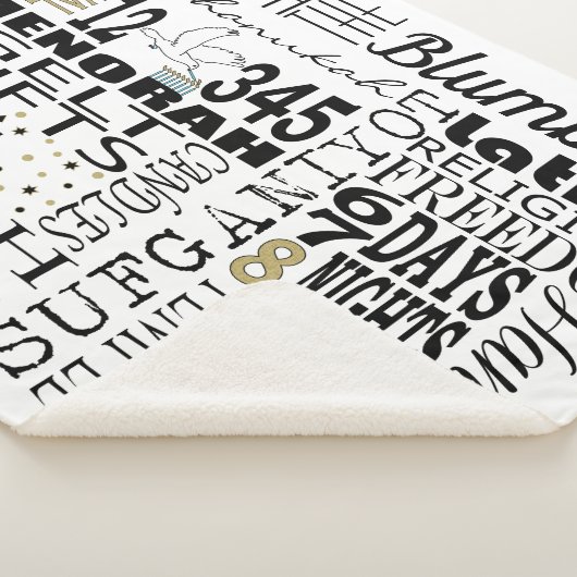 Chanukah Fun Words Sherpa Blanket/Mittel Sherpadecke (3/4)