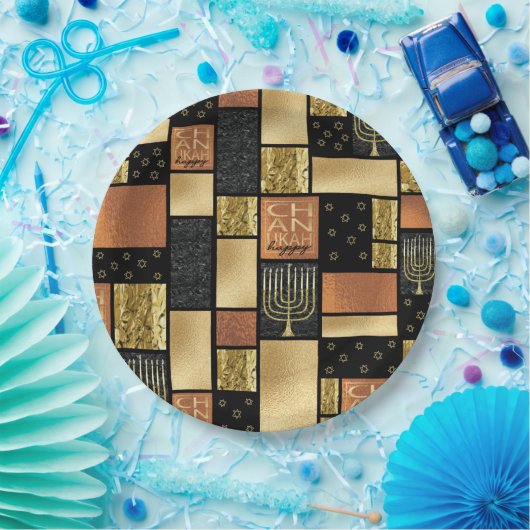 Chanukah Funkelnd Tiles Pappteller (Party)