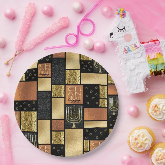 Chanukah Funkelnd Tiles Pappteller (Party)