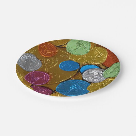 Chanukah Gelt Pappteller (Schrägansicht)