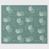 Chanukah Giftwrap Wunder passiert dort Türkis Geschenkpapier (Flach)