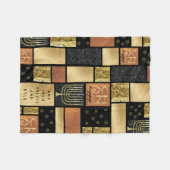 Chanukah Golden Montage Fleecedecke (Vorderseite (Horizontal))