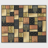 Chanukah Goldene Montage Geschenkpapier (Flach)
