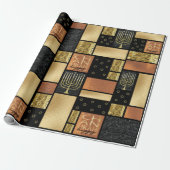 Chanukah Goldene Montage Geschenkpapier (Ungerollt)