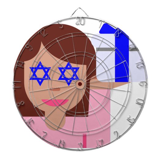 Chanukah Haar gedreht Emoji Dartscheibe (vorne)