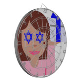 Chanukah Haar gedreht Emoji Dartscheibe (Vorderseite Links)