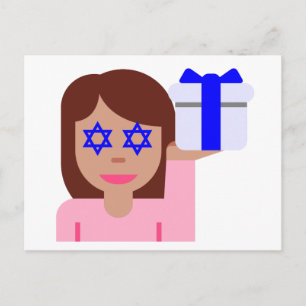 Chanukah Haar gedreht Emoji Feiertagspostkarte