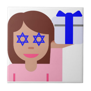 Chanukah Haar gedreht Emoji Fliese