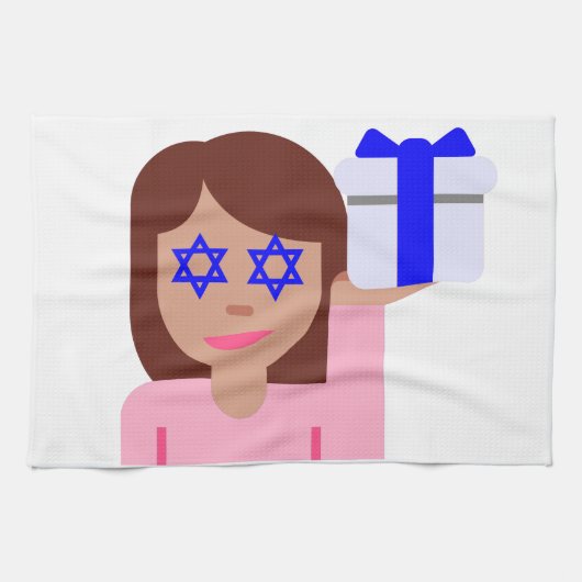 Chanukah Haar gedreht Emoji Handtuch (Horizontal)