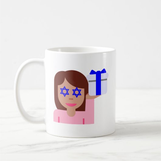 Chanukah Haar gedreht Emoji Kaffeetasse (Links)