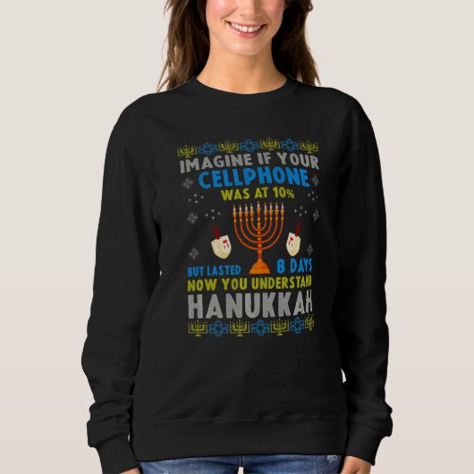 Chanukah Handy Zitat Jüdischer Prix Ugly Hanukka Sweatshirt (Vorderseite)