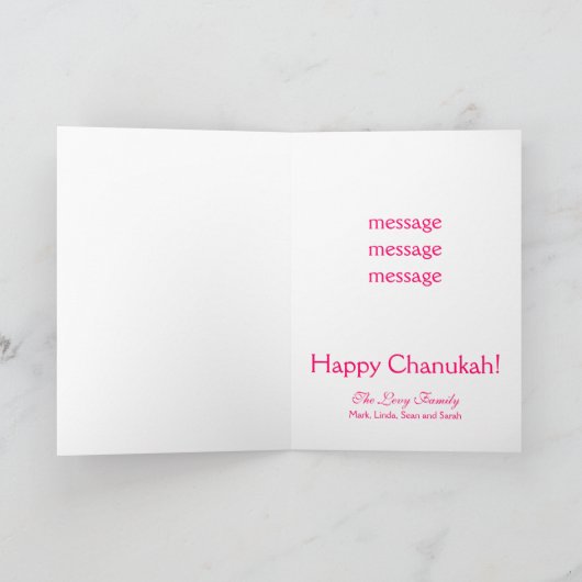 Chanukah/Hannukah Gruß Feiertagskarte (Innenseite)