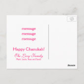 Chanukah/Hannukah Gruß Postkarte (Rückseite)