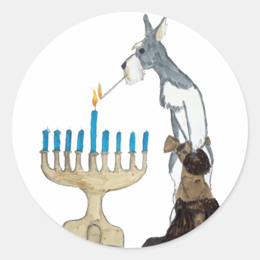 Chanukah (Hanukka)-Karte Runder Aufkleber (Vorderseite)