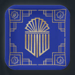 Chanukah/Hanukkah Art Deco Gold Blue Dreidels Pappteller<br><div class="desc">Hanukkah/Chanukah, Art Deco Dreidel Design. Dieses goldene, extravagante, schlanke dreifache Design kann personalisiert werden, indem man die Hintergrundfarbe auswechselt und den Text überall auf der Platte mit der bevorzugten Farbe, Größe und Stil des Schriftartes hinzufügt. Danke, dass ihr angehalten und vorbeigekommen seid! Viel geschätzt! Happy Chanukah/Hanukkah! Größe und Stil: 9"...</div>