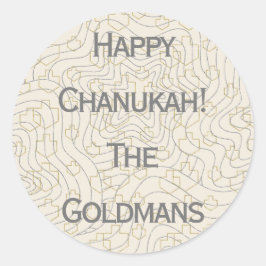 Chanukah/Hanukkah "Dreidels/Stars" Stickers Rund