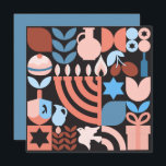 Chanukah Hanukkah Menorah Donut Jewish Stars Card Karte<br><div class="desc">Hanukkah / Chanukah Moderne geometrische Muster Grußkarte. Menorah, Dreidel, Jüdische Stars, Donut & Olive OIl... sie sind alle hier. Jewish Hanukkah Symbols Space, um Ihren personalisierten Text auf der Rückseite hinzuzufügen. Alles Gute wünscht Hanukkah. Auf dem Hebräischen steht "Chanukah Sameach". (Happy Chanukah) Dieses hochklassige, schöne, aussehen, ist eine großartige Möglichkeit,...</div>