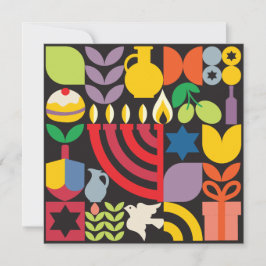 Chanukah Hanukkah Menorah Donut Jewish Stars Karte