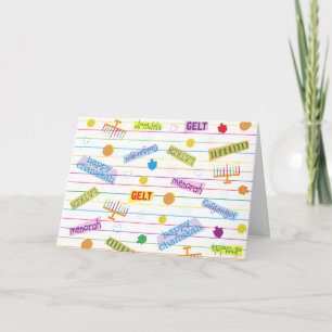 Chanukah "Hanukkah Party" Grußkarte/Umschlag Feiertagskarte