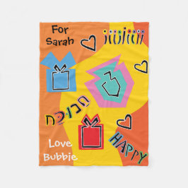 Chanukah Happy Fleece Blanket