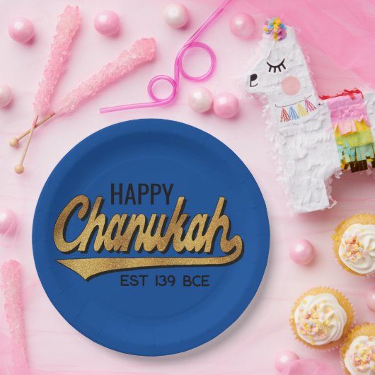 Chanukah Happy Retro Pappteller (Party)