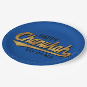 Chanukah Happy Retro Pappteller (Schrägansicht)