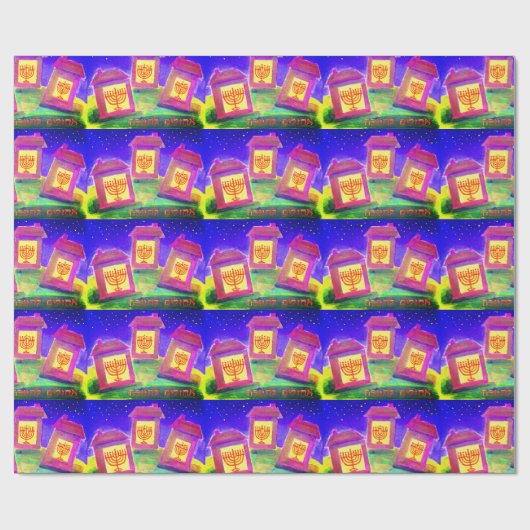 Chanukah-Häuser Geschenkpapier (Flach)