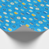 Chanukah Jewish Star Cupcakes Blue Jelly Doughnut Geschenkpapier (Ecke)