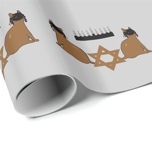 Chanukah Katzen-Packpapier Geschenkpapier (Rolleneckpunkt)