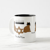 Chanukah Katzen-Tasse Zweifarbige Tasse (Vorderseite Links)